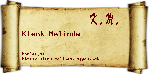 Klenk Melinda névjegykártya